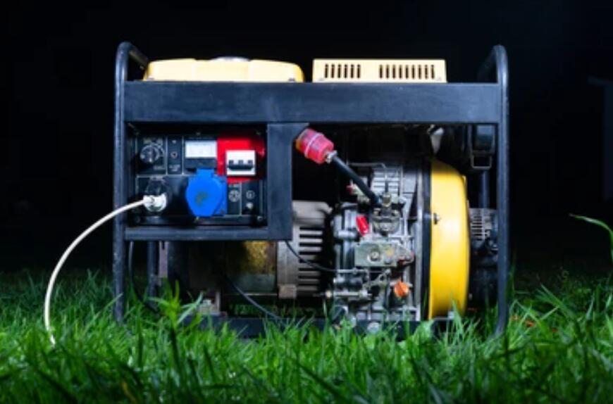 air-cooled open-frame diesel generator onsite working