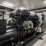 diesel generator supplying electrical load in an industrial facility