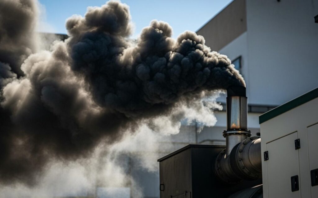 diesel generator black smoke exhaust under load